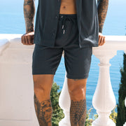 Men’s Two-Piece Summer Set – Short Sleeve Lapel Shirt & Shorts Streetwear Suit