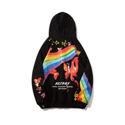 Men’s Rainbow Butterfly Hoodie – Hip Hop Streetwear Colorful Pullover Sweatshirt