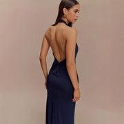 Women’s Sexy Halter Bodycon Dress – Backless Slim Fit Maxi Party Dress
