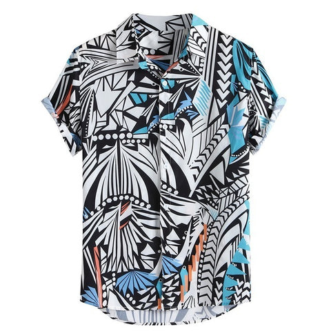 Men’s Hawaiian Shirt – Casual Summer Streetwear Button-Up