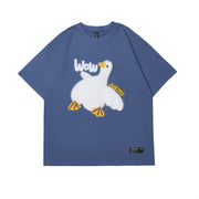 Unisex Oversized Streetwear T-Shirt – Cartoon Duck Graphic Tee