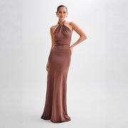 Women’s Sexy Halter Bodycon Dress – Backless Slim Fit Maxi Party Dress