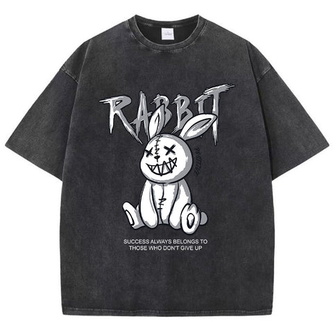 Cute Rabbit Print T-Shirt – Casual Streetwear Graphic Tee
