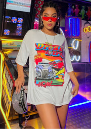 Women’s Oversized O-Neck Cotton Top – Casual Loose Streetwear Shirt