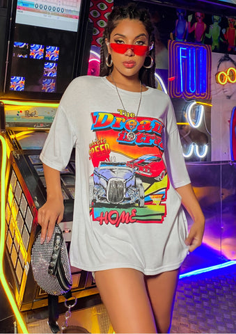 Women’s Oversized O-Neck Cotton Top – Casual Loose Streetwear Shirt