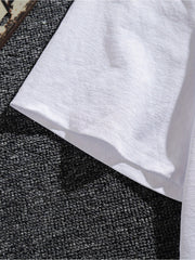 Men’s White Printed T-shirt – Loose Fit Casual Summer Streetwear Top