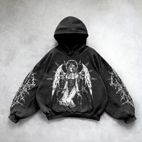 Hooded Printed Hip Hop Y2G Streetwear Sweatshirt – Unisex Pullover Hoodie