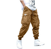 Men’s Multi-Pocket Cargo Pants – Hip-Hop Streetwear Drawstring Trousers