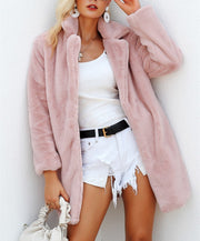 Women’s Faux Fur Coat – Warm Winter Streetwear Outerwear