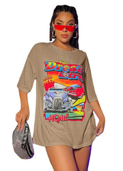 Women’s Oversized O-Neck Cotton Top – Casual Loose Streetwear Shirt