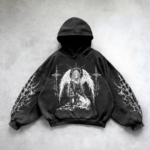 Hooded Printed Hip Hop Y2G Streetwear Sweatshirt – Unisex Pullover Hoodie