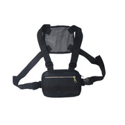 Unisex Black Streetwear Chest Rig Bag Vest Style Waist Pack