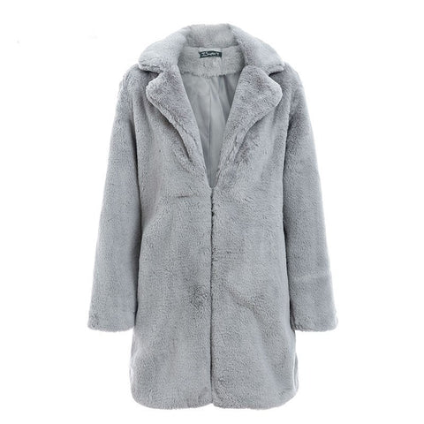 Women’s Faux Fur Coat – Warm Winter Streetwear Outerwear