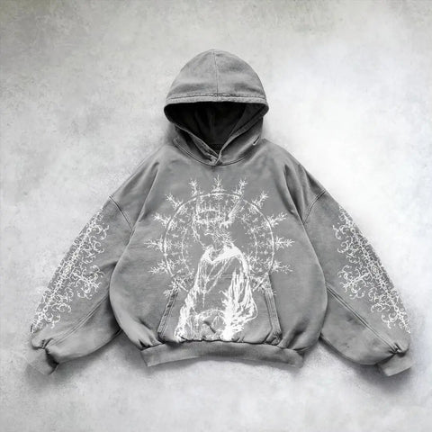 Hooded Printed Hip Hop Y2G Streetwear Sweatshirt – Unisex Pullover Hoodie