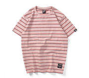 Men’s Harajuku Striped T-Shirt – Casual Short Sleeve Hip Hop Streetwear Top
