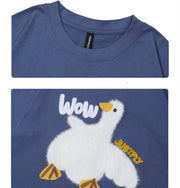 Unisex Oversized Streetwear T-Shirt – Cartoon Duck Graphic Tee