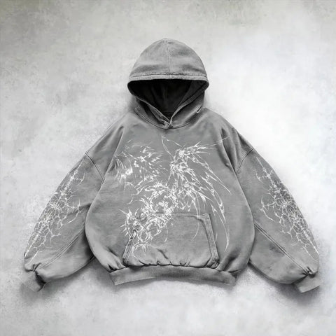 Hooded Printed Hip Hop Y2G Streetwear Sweatshirt – Unisex Pullover Hoodie