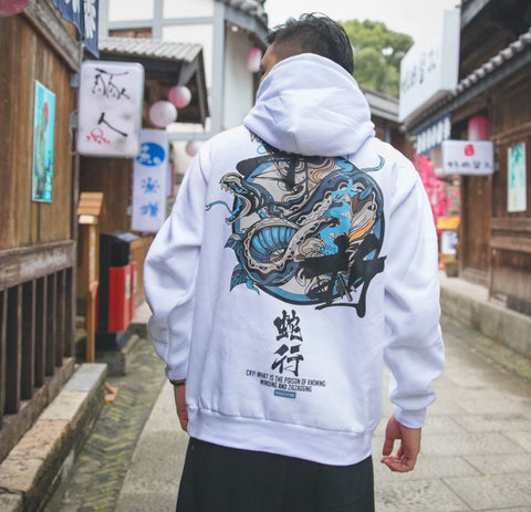 Men’s Chinese Letter Streetwear – Hoodie & Loose Fit Printed Short Sleeve T-shirt
