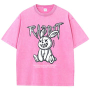 Cute Rabbit Print T-Shirt – Casual Streetwear Graphic Tee