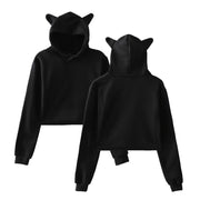 Women’s Cropped Hoodie – Streetwear Pullover Sweatshirt Long Sleeve Spring Top