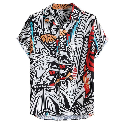 Men’s Hawaiian Shirt – Casual Summer Streetwear Button-Up