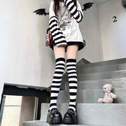 Hot Girl Y2K Stripe Socks – Harajuku Lolita Streetwear Legwear