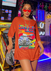 Women’s Oversized O-Neck Cotton Top – Casual Loose Streetwear Shirt