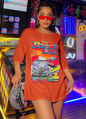 Women’s Oversized O-Neck Cotton Top – Casual Loose Streetwear Shirt