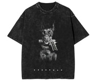 Unisex Oversized Streetwear T-Shirt – Doberman Dog Graphic Tee