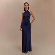 Women’s Sexy Halter Bodycon Dress – Backless Slim Fit Maxi Party Dress