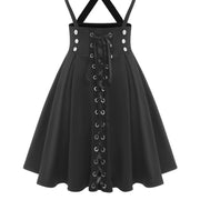 Wipalo Plus Size Gothic Skirt – Women’s 3XL Casual Black Streetwear Skirt