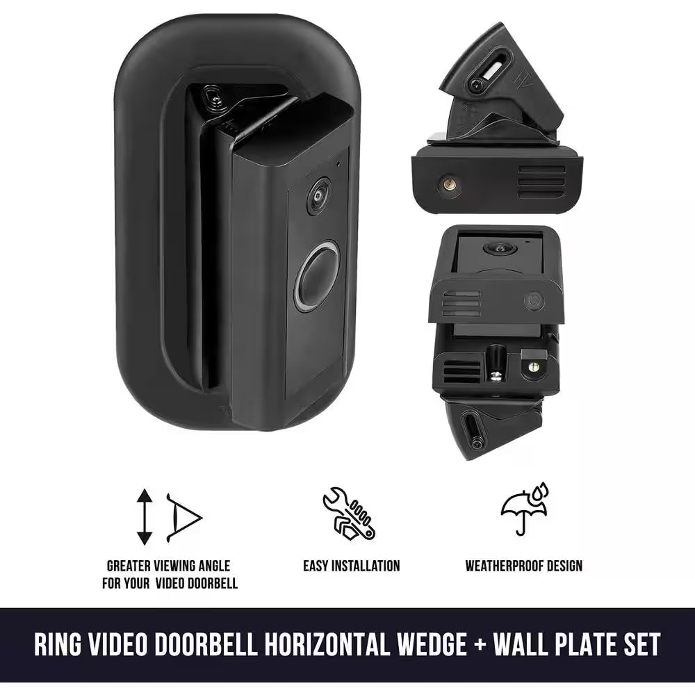 Horizontal Adjustable Angle Mount and Wall Plate for Ring Video Doorbell Wired - Globentra