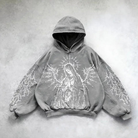 Hooded Printed Hip Hop Y2G Streetwear Sweatshirt – Unisex Pullover Hoodie