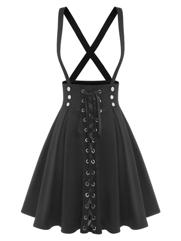 Wipalo Plus Size Gothic Skirt – Women’s 3XL Casual Black Streetwear Skirt