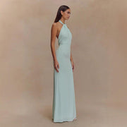 Women’s Sexy Halter Bodycon Dress – Backless Slim Fit Maxi Party Dress