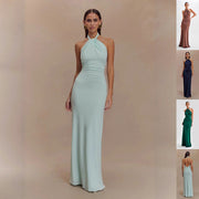 Women’s Sexy Halter Bodycon Dress – Backless Slim Fit Maxi Party Dress