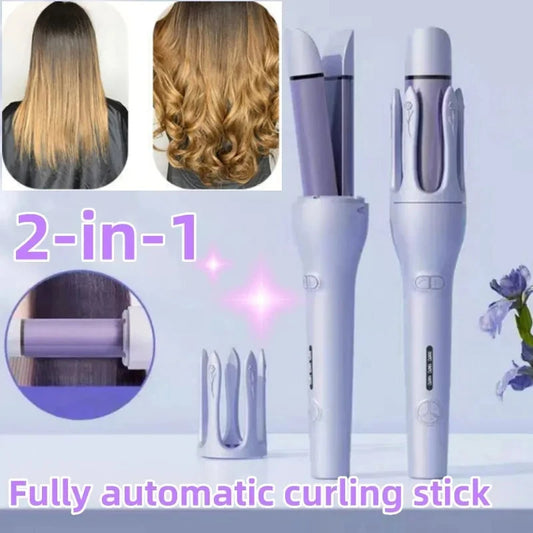 New 2 In 1 Automatic Hair Curler Straightener - Globentra