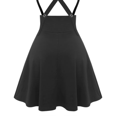 Wipalo Plus Size Gothic Skirt – Women’s 3XL Casual Black Streetwear Skirt