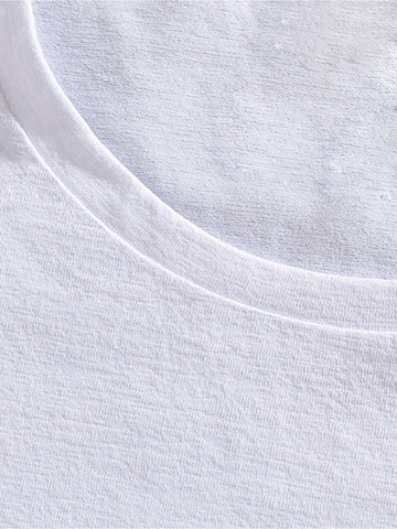 Men’s White Printed T-shirt – Loose Fit Casual Summer Streetwear Top