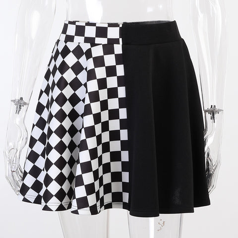 Women’s Gothic Plaid A-Line Mini Skirt – Harajuku Streetwear Skirt