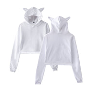 Women’s Cropped Hoodie – Streetwear Pullover Sweatshirt Long Sleeve Spring Top