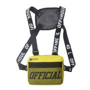Unisex Black Streetwear Chest Rig Bag Vest Style Waist Pack