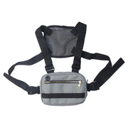Unisex Black Streetwear Chest Rig Bag Vest Style Waist Pack