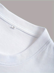 Men’s White Printed T-shirt – Loose Fit Casual Summer Streetwear Top