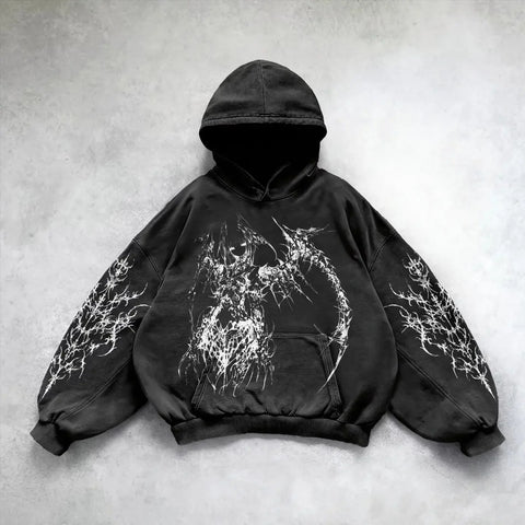 Hooded Printed Hip Hop Y2G Streetwear Sweatshirt – Unisex Pullover Hoodie
