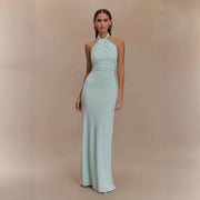 Women’s Sexy Halter Bodycon Dress – Backless Slim Fit Maxi Party Dress